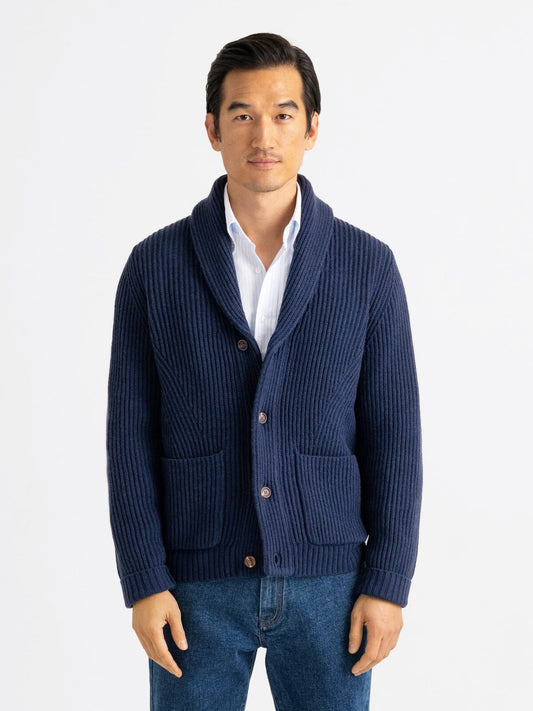 TOBI | CASHMERE RIBBED SHAWL CARDIGAN