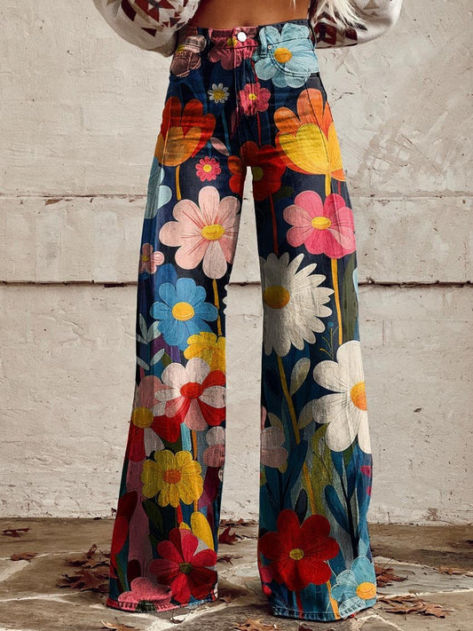 ATASHA | WIDE-LEG FLORAL TROUSER